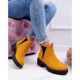 FRBS Botas Jodhpur para mujer con zirconia cúbica amarilla Sissy amarillo 1