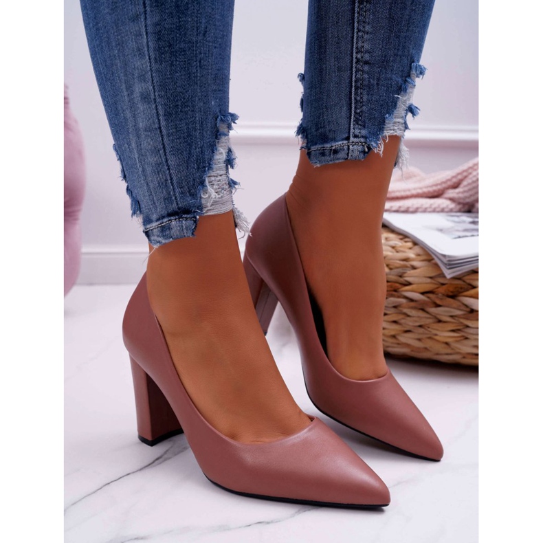 FRJ Zapatos de salón para mujer en el talón Femmini Rosa oscuro 2