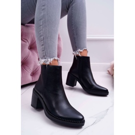 IdealDept Botas de Mujer con Tacón Negro Duo 1