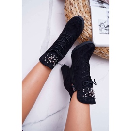 EVE Botas de Mujer con Tacón y Plataforma Ante Negro Fieste 5