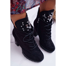 EVE Botas de Mujer con Tacón y Plataforma Ante Negro Fieste 3