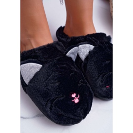 Pantuflas de Mujer Gatos con Orejas Negras Sleppyhead negro 4