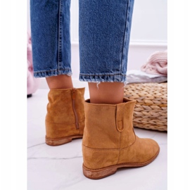 MSMG Botas de Cuña Mujer Camel Evana marrón 2