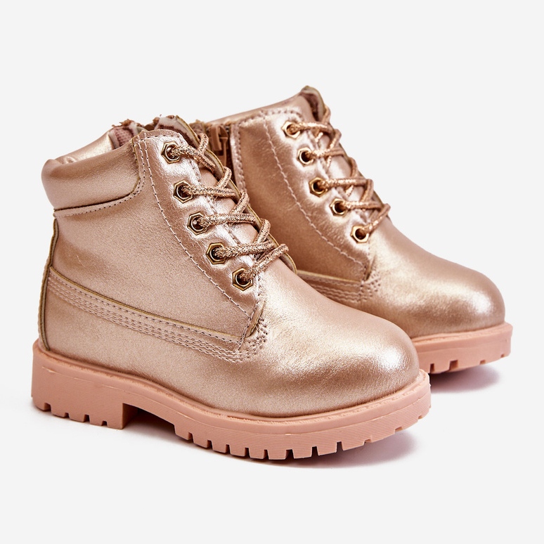 FRROCK Niños Trappers Botas Calientes Champagne Dexter rosa rosa 1