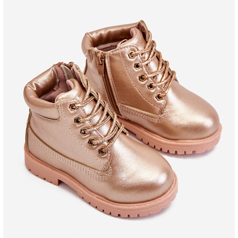 FRROCK Niños Trappers Botas Calientes Champagne Dexter rosa rosa 2