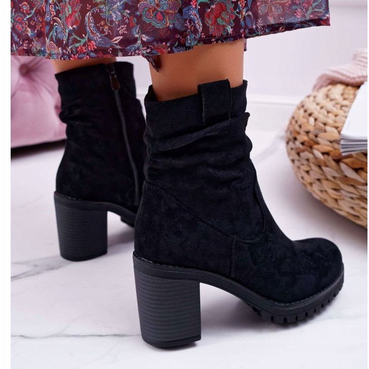 FB2 Botas De Mujer Con Tacón Ante Negro Celma 2