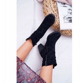 FB2 Botas De Mujer Con Tacón Ante Negro Celma 5