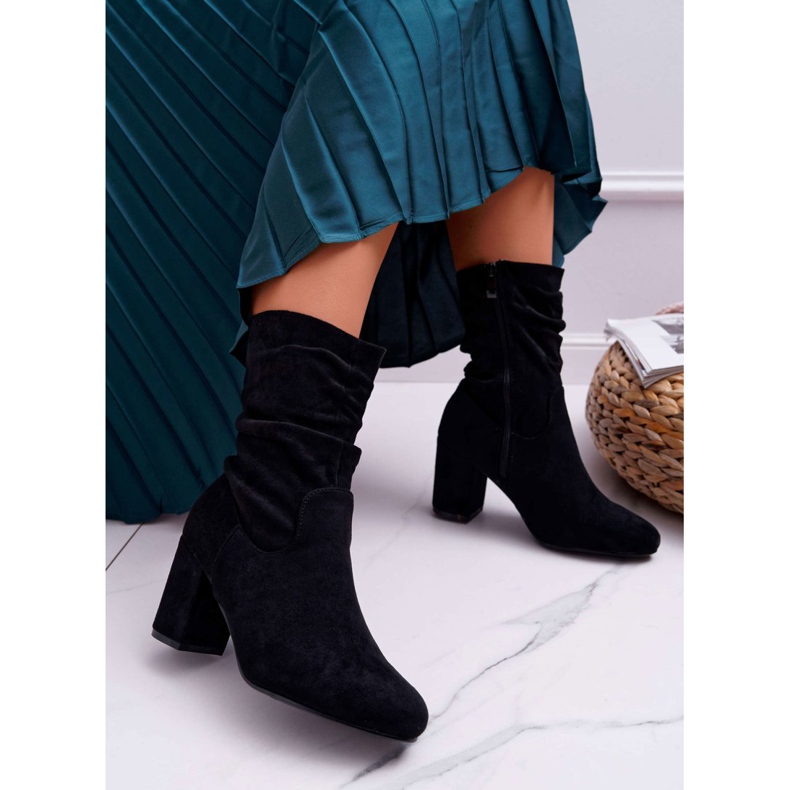 FRJ De Mujer Botas Con Tacón Ante Negro Sin Fin 1