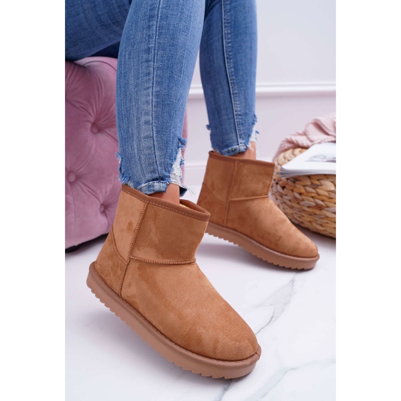 FRJ Botas de nieve abrigadas para mujer Camel Puffen marrón 1 FRJ Botas de nieve abrigadas para mujer Camel Puffen marrón 1