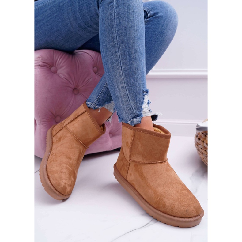 FRJ Botas de nieve abrigadas para mujer Camel Puffen marrón 2 FRJ Botas de nieve abrigadas para mujer Camel Puffen marrón 2