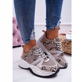 Zapatillas Deportivas Mujer Piel Serpiente Beige Larey 2