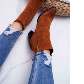 Moow Botas De Mujer Con Tacón Ante Camel Niki marrón 5