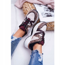 Zapatillas Deportivas Mujer Piel De Serpiente Burdeos Larey rojo 4