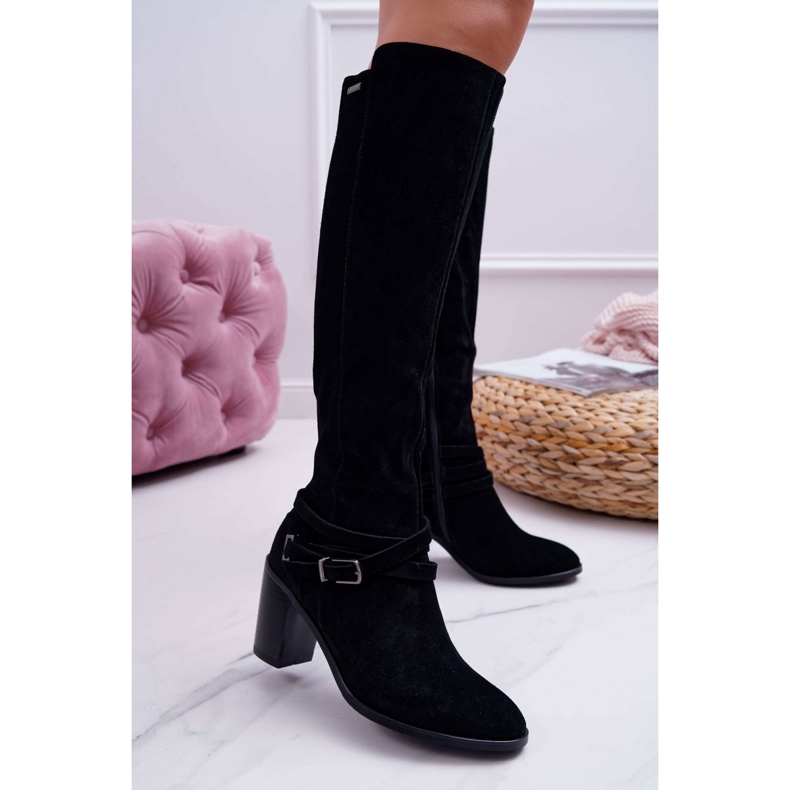Botas De Mujer Con Tacón Ante Big Star EE274520 negro 1