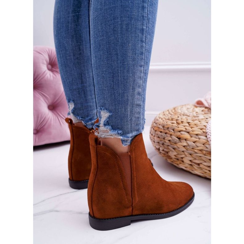 BUGO Botas De Cuña De Mujer Ante Camel Tema marrón 2