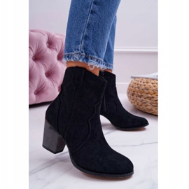 BUGO Botas De Mujer Con Tacón Botas Vaqueras Nutriso Negras negro 1