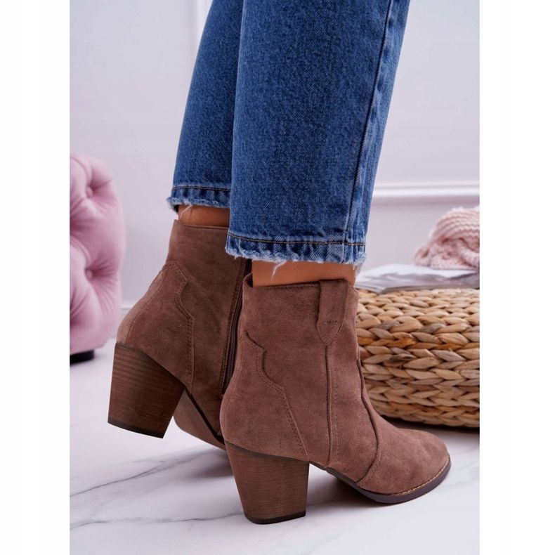 BUGO Botas De Mujer Con Tacón Botas Vaqueras Caqui Nutriso 2 BUGO Botas De Mujer Con Tacón Botas Vaqueras Caqui Nutriso 2