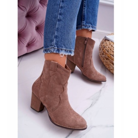 BUGO Botas De Mujer Con Tacón Botas Vaqueras Caqui Nutriso 3