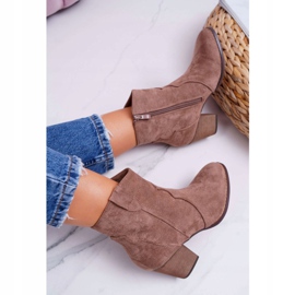BUGO Botas De Mujer Con Tacón Botas Vaqueras Caqui Nutriso 5