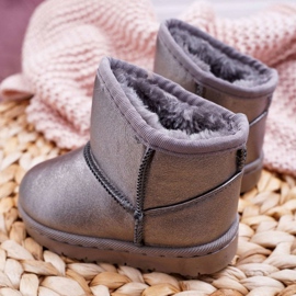 FRROCK Botas de nieve cálidas para niños Pewter Scooby gris 4