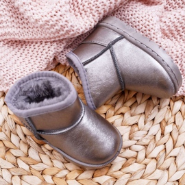 FRROCK Botas de nieve cálidas para niños Pewter Scooby gris 1