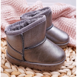FRROCK Botas de nieve cálidas para niños Pewter Scooby gris 3