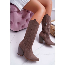 Botas De Mujer Con Tacón Vaquero Cappuccino Brunt marrón 1