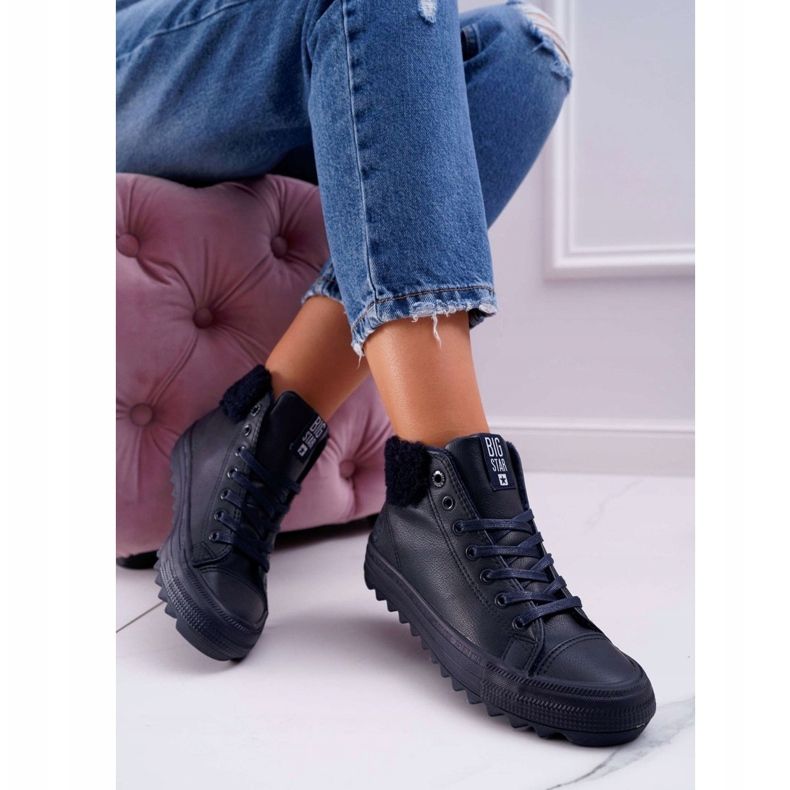 Zapatillas de Mujer Big Star High Warm Navy EE274147 azul marino 2