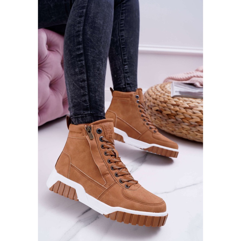 Zapatos Deportivos De Mujer Big Star High Camel EE274224 marrón 2
