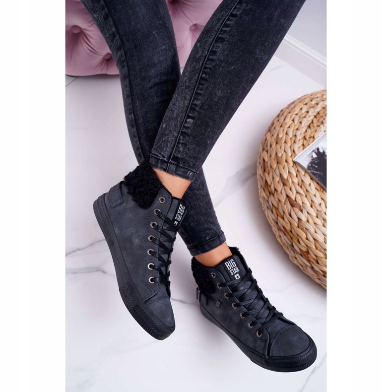 Zapatillas de Mujer Big Star High Warm Black EE274080 negro 2