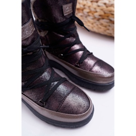 Vinceza Botas de nieve para mujer con piel gris oscuro Fereni 4