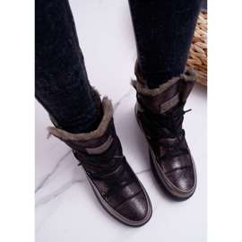 Vinceza Botas de nieve para mujer con piel gris oscuro Fereni 3