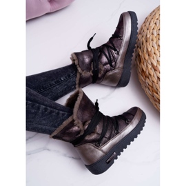Vinceza Botas de nieve para mujer con piel gris oscuro Fereni 6