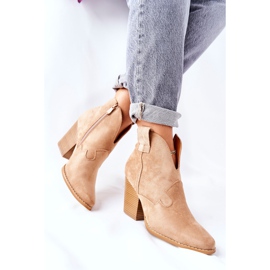 MSMG Botines Mujer Beige Meronet 4