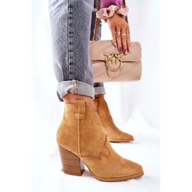 MSMG Botas De Mujer Con Tacón Camel Meronet marrón 3