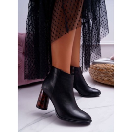 Botas De Mujer Con Tacón Alto Laura Messi Cuero Negro 2056 1