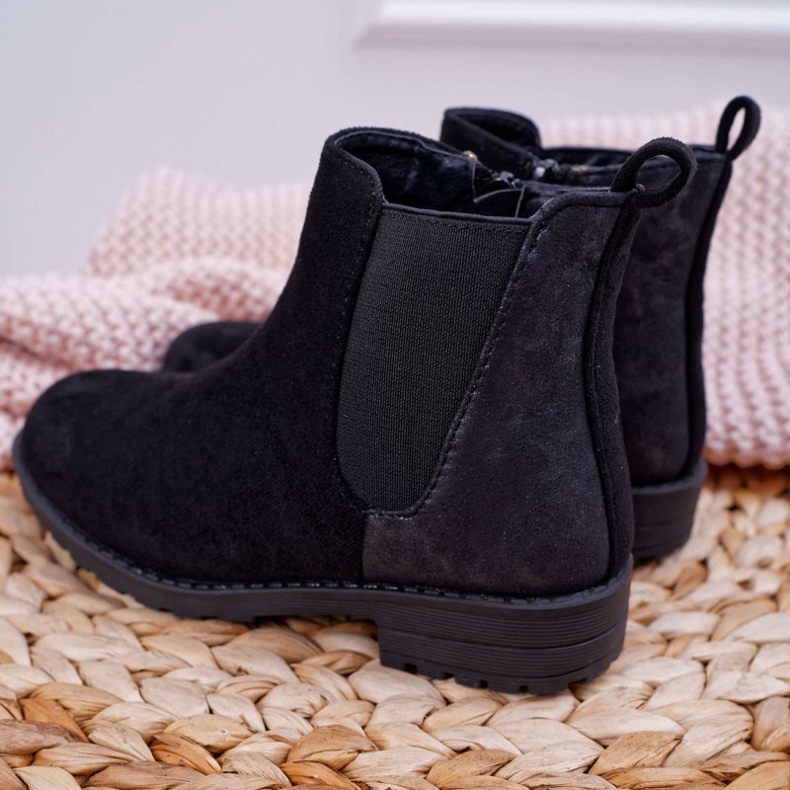 POPA Botas negras de tacón plano Mergolo para jóvenes negro 2