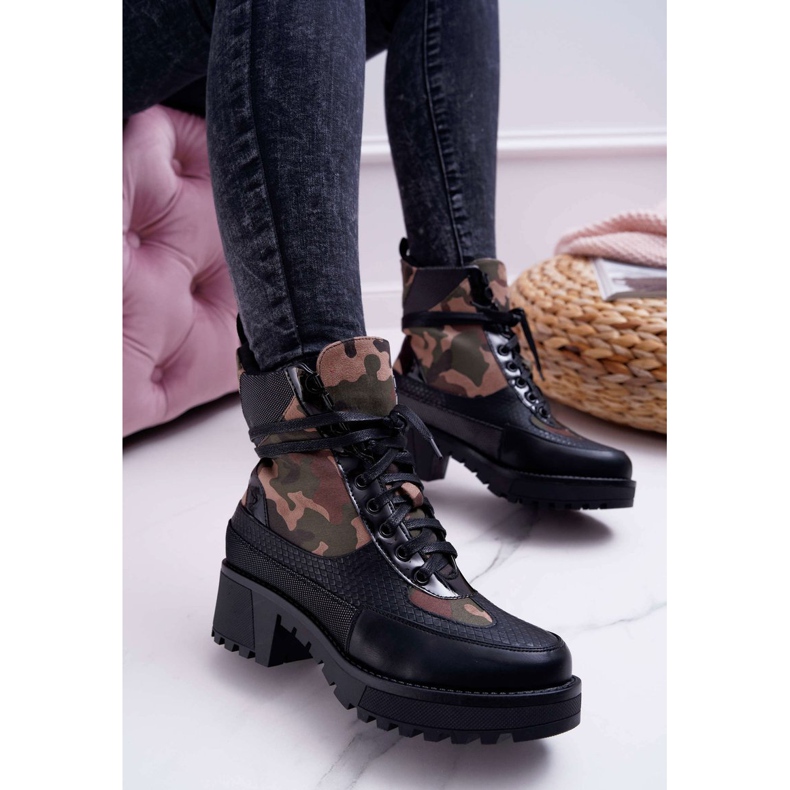 SEA Botas altas de mujer Camo negro Trapery Nemtere 1