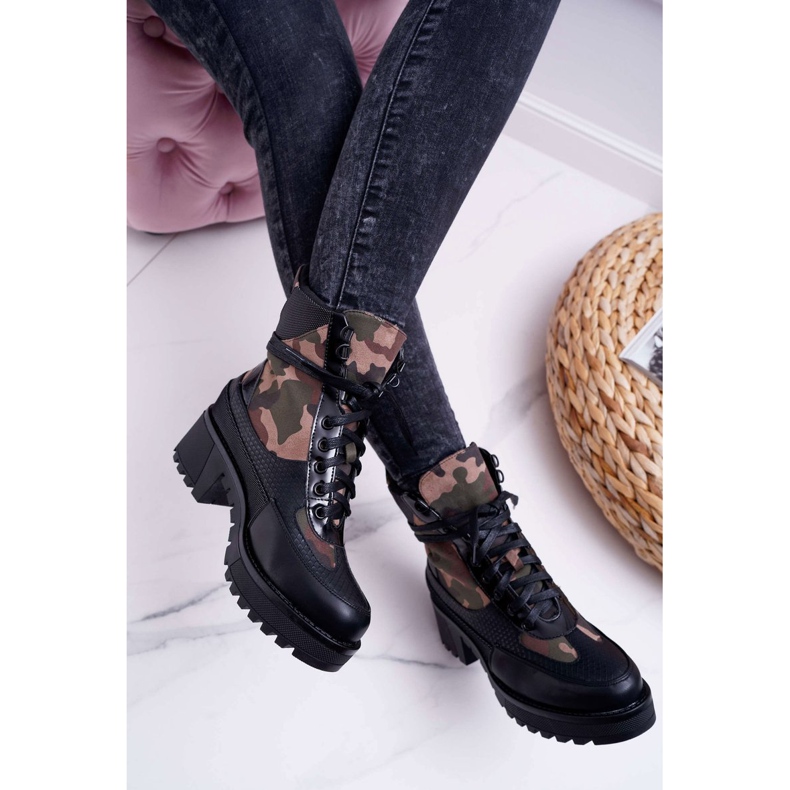 SEA Botas altas de mujer Camo negro Trapery Nemtere 2