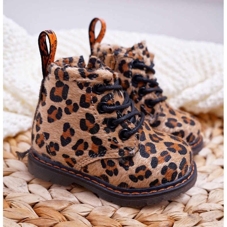 FRROCK Botas para niños con estampado de leopardo de cremallera Lilo marrón multicolor 1 FRROCK Botas para niños con estampado de leopardo de cremallera Lilo marrón multicolor 1