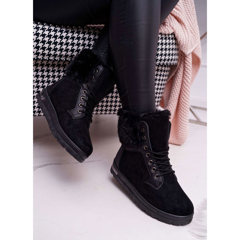 BUGO Botas Altas de Mujer con Piel Negra Glamiso negro 2