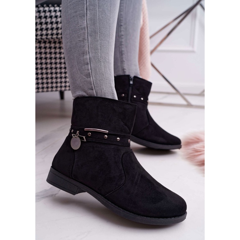 BUGO De Mujer Botas Tacón Plano Caliente Negro Verte 1 BUGO De Mujer Botas Tacón Plano Caliente Negro Verte 1