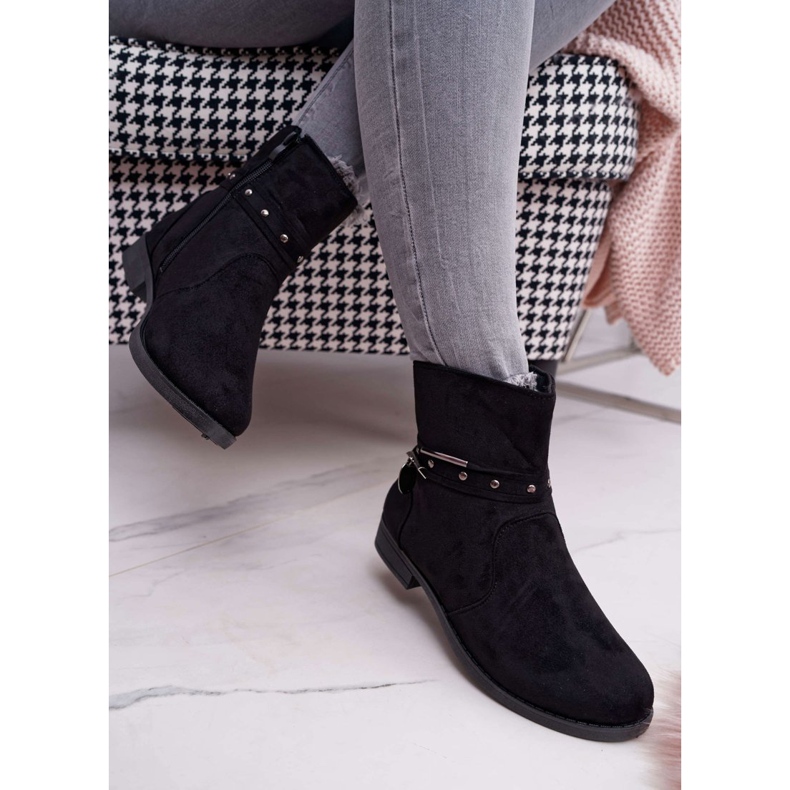 BUGO De Mujer Botas Tacón Plano Caliente Negro Verte 2 BUGO De Mujer Botas Tacón Plano Caliente Negro Verte 2