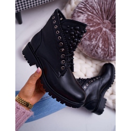 FRID Botas de mujer con perlas Warm Black Memer negro 6