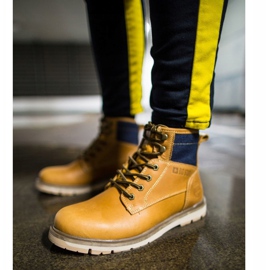 Botas de cuero para hombre Big Star Camel EE174266 marrón 3