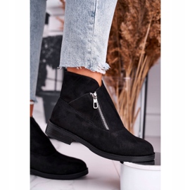 Botas de Mujer con Cremallera Ante Negro Juno 2