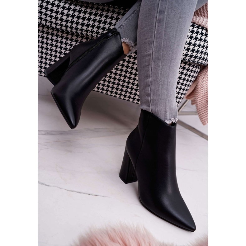 SEA Botas con tacón para mujer en Spitz Black Felino negro 2