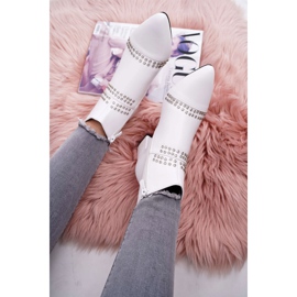 SEA Botas de Mujer con Tacón en Spitz con Remaches Blanco Primma 4