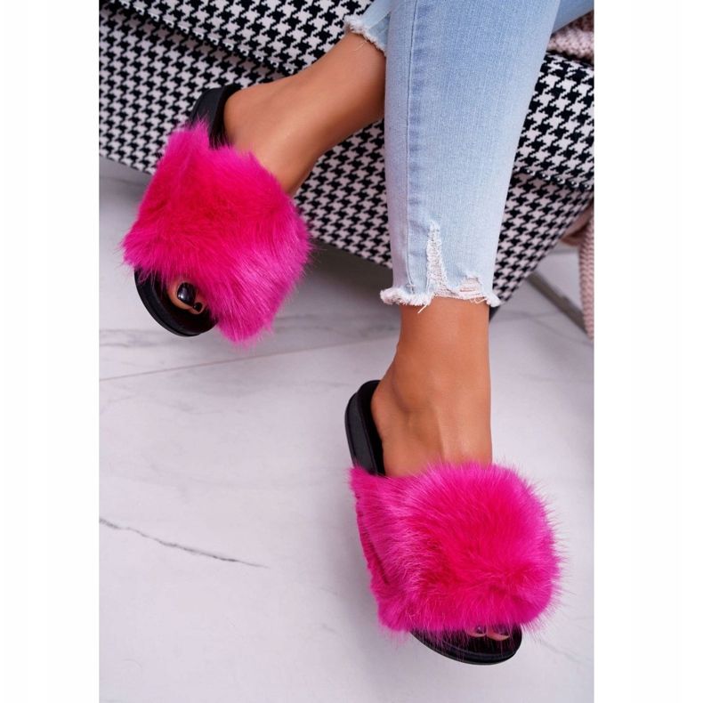 PS1 Pantuflas de Mujer con Piel NiceFur Fucsia rosado 2