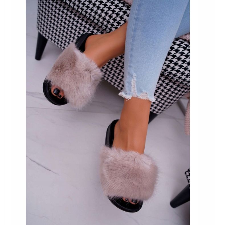 PS1 Pantuflas de Mujer Beige con Piel NiceFur 2